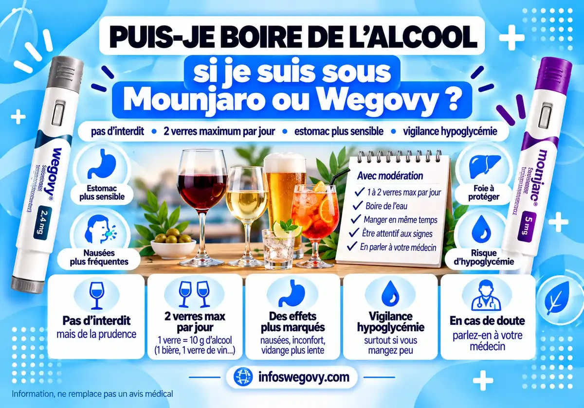 Boire de l'alcool sous Wegovy ou Mounjaro : ce qui change vraiment