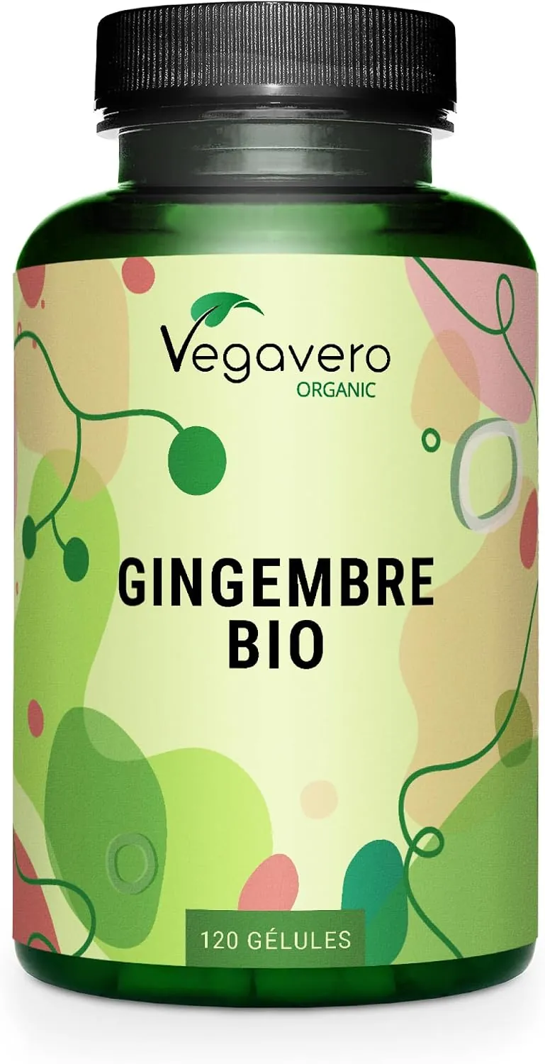 Flacon de 120 gélules de gingembre bio Vegavero
