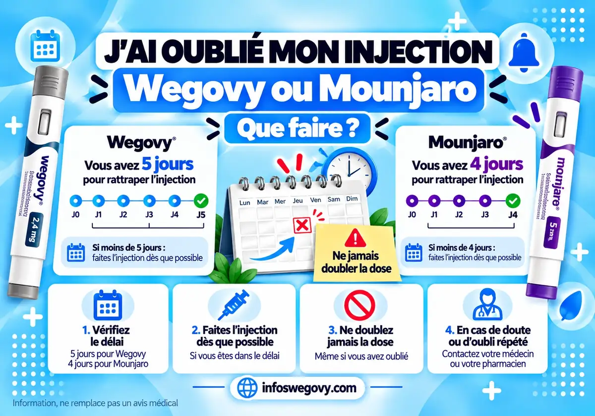 Vous avez oublié votre injection de Wegovy ou de Mounjaro ? Voici quoi faire