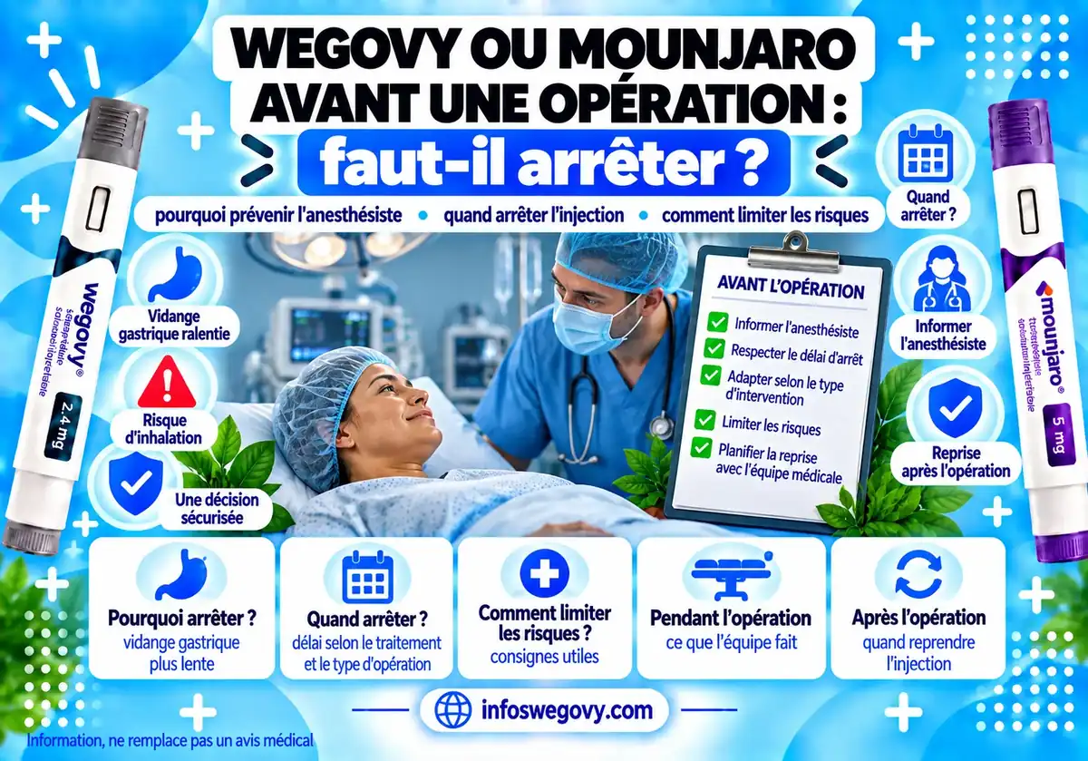 Se faire opérer sous Wegovy ou Mounjaro : les précautions avant l'anesthésie